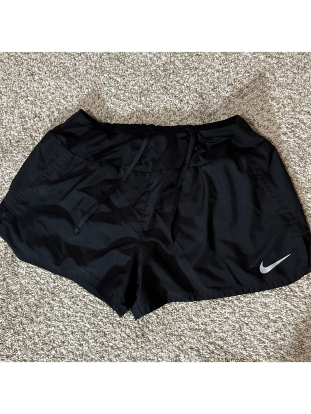 Nike Running Shorts Womens Large Black Dri-FIT Lined Drawstring CJ2400-010